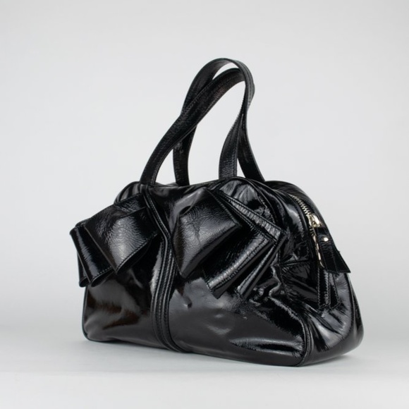 Saint Laurent Patent Obi Bow Bowler Bag - Picture 2 of 13